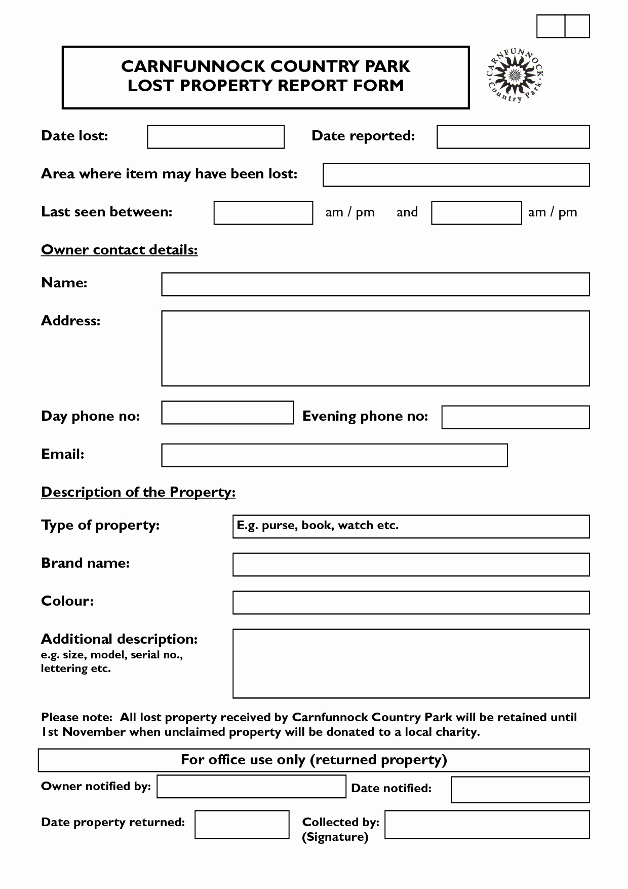 Printable Stolen Property Report Template Printable Word Searches