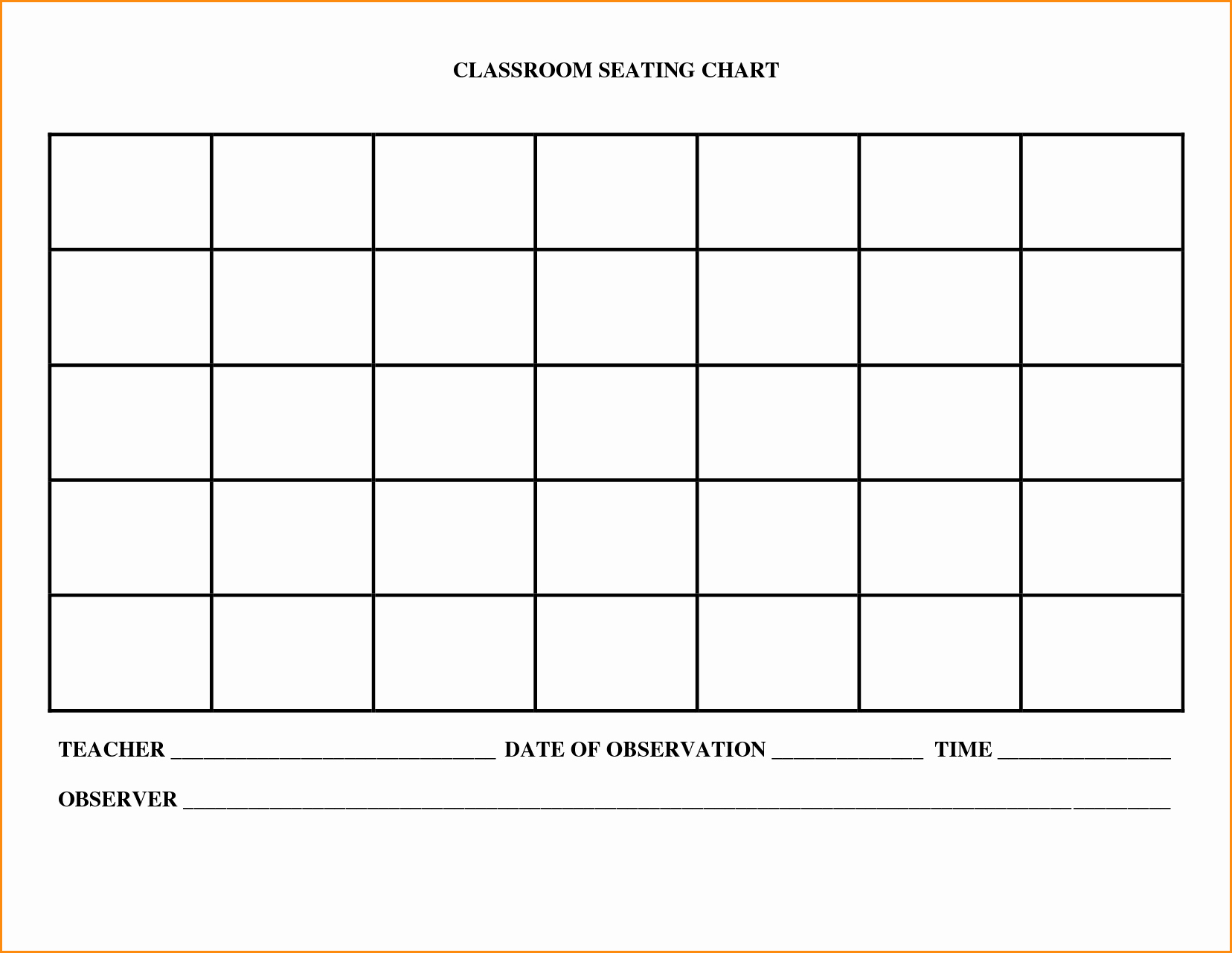 Church Seating Chart Template