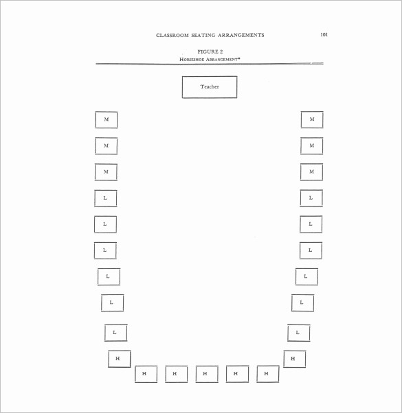 U Shaped Classroom Seating Chart Template