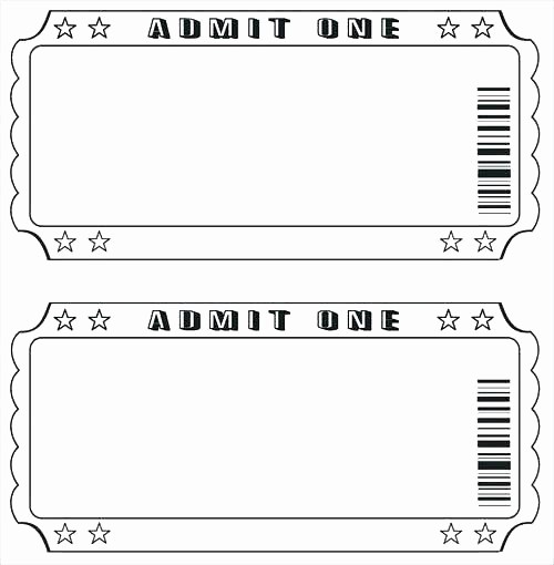 Admit One Ticket Template Word Best Of Tickets Template Drawing at Free for Personal Use Raffle