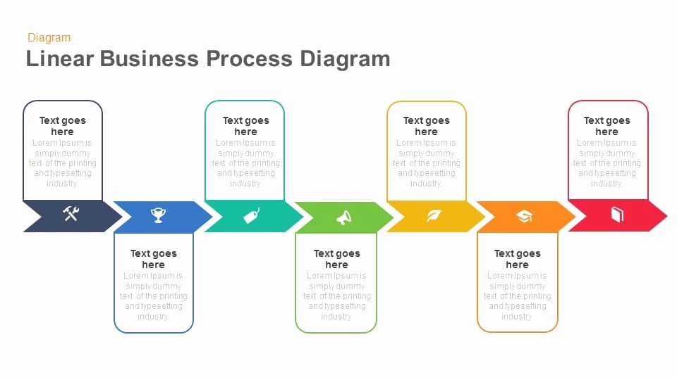 Process Flow Diagram Powerpoint Template Unique Linear Business Process Diagram Keynote and Powerpoint