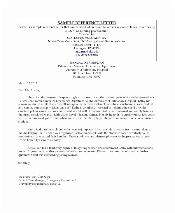 Recommendation Letter format for Student Beautiful 10 Student Reference Letter Templates Free Samples