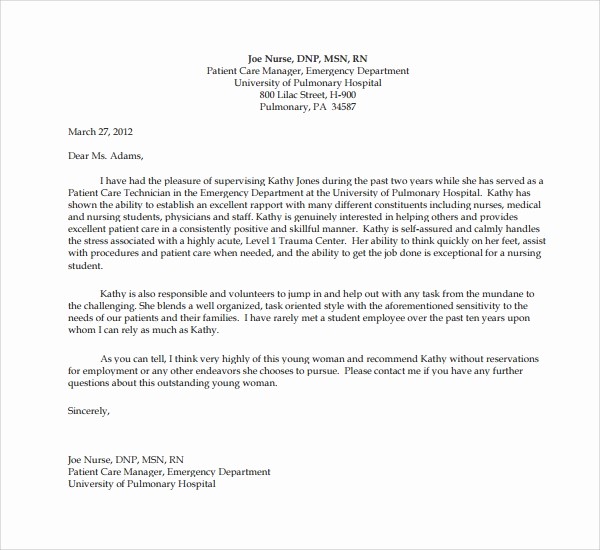 Recommendation Letter format for Student Beautiful 7 Student Reference Letters