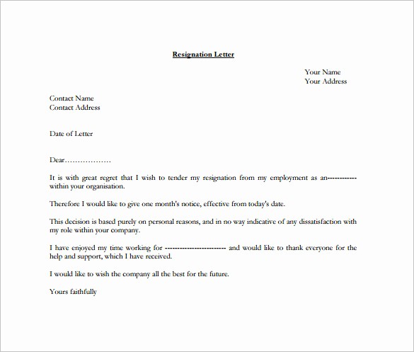 Resignation Letter Templates for Word Best Of 12 formal Resignation Letter Template Free Word Excel