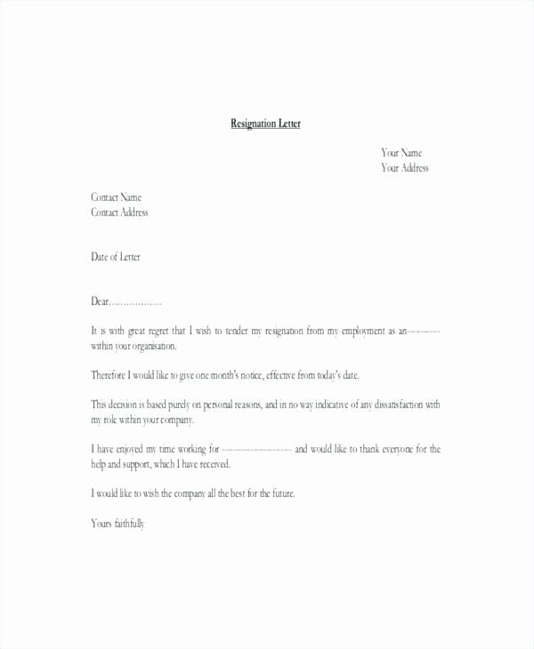 Resignation Letter Templates for Word Fresh Resignation Letter Template Uk Sarahepps