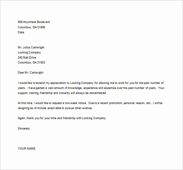 Resignation Letter Templates for Word New 27 Resignation Letter Templates Free Word Excel Pdf