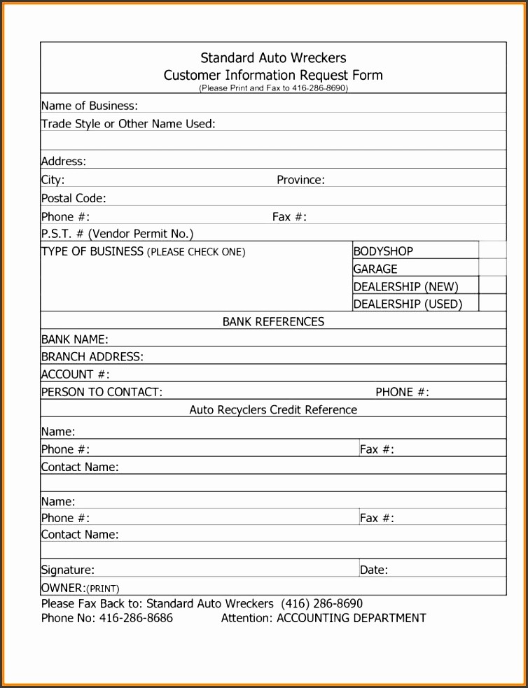 Vendor Information form Template Excel Best Of 9 Easy to Use Client Information Sheet Template