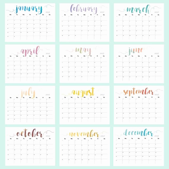 12 Month Calendar 2018 Printable Best Of 2017 2018 Printable Planner Calendar 12 Month Minimalist