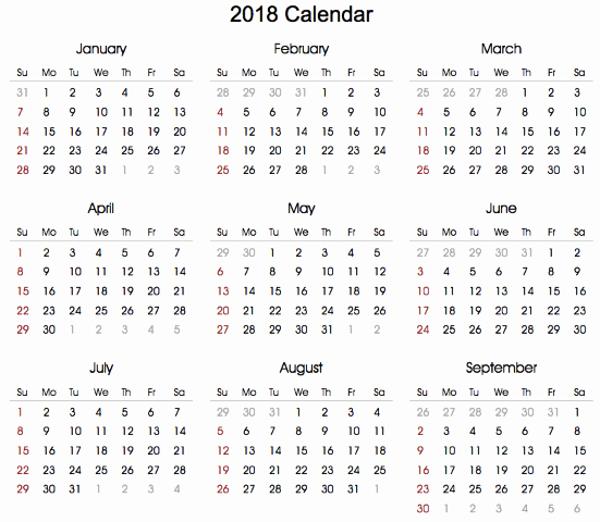 12 Month Calendar 2018 Printable Inspirational Download 12 Month Printable Calendar 2018 From January to