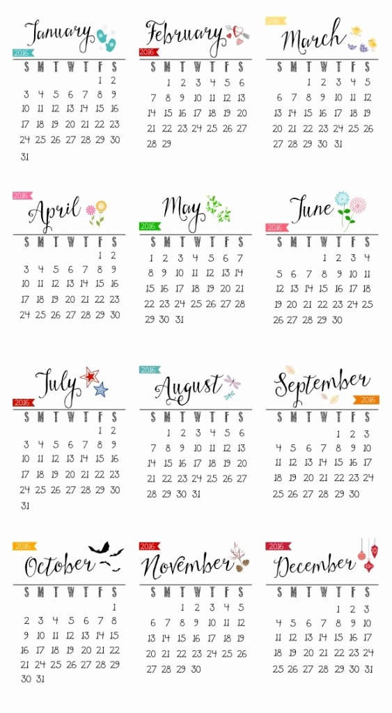 12 Month Calendar for 2016 Best Of 20 Free Printable Calendars – 2016 Jaderbomb