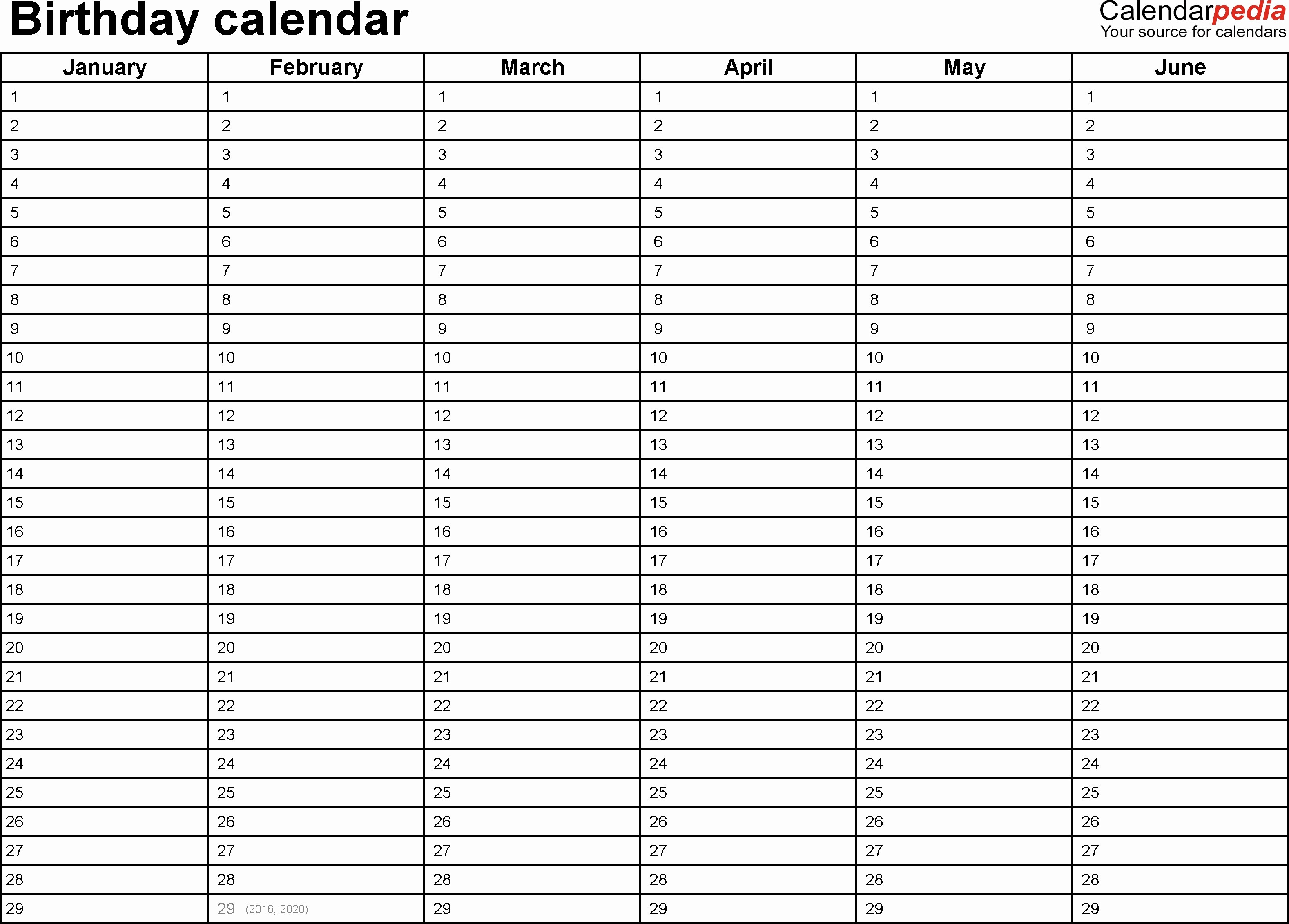 12 Month Calendar Template Word Beautiful Monthly Birthday Calendar Template 2017