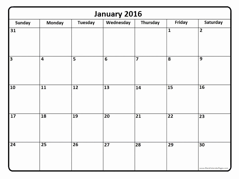 12 Months Calendar 2016 Printable Luxury Printable 2016 Calendar 12 Pages