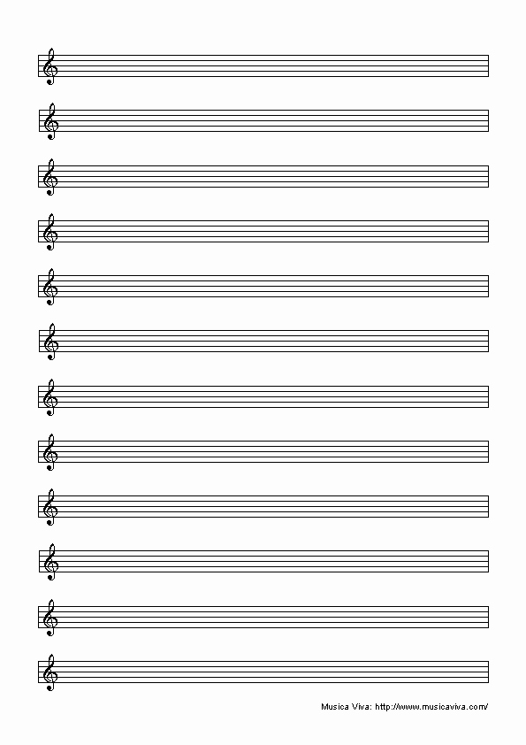 12 Stave Manuscript Paper Pdf New Blank Music Paper