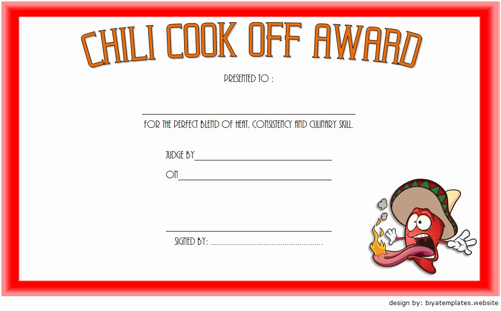 1st Place Certificate Template Word Best Of Chili Cook F Certificate Template 10 Best Ideas