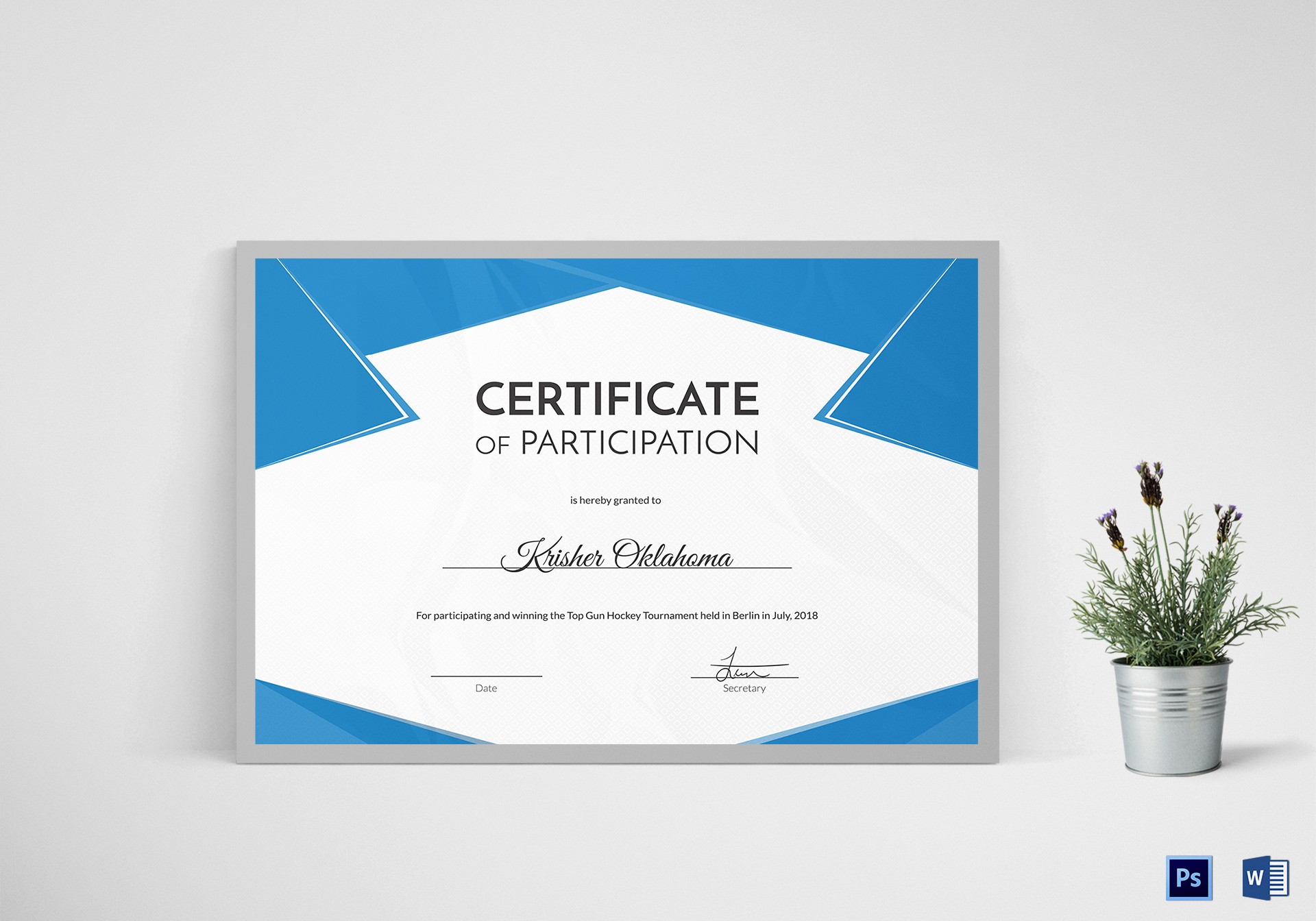 1st Place Certificate Template Word Elegant Hockey First Place Certificate Design Template In Psd Word