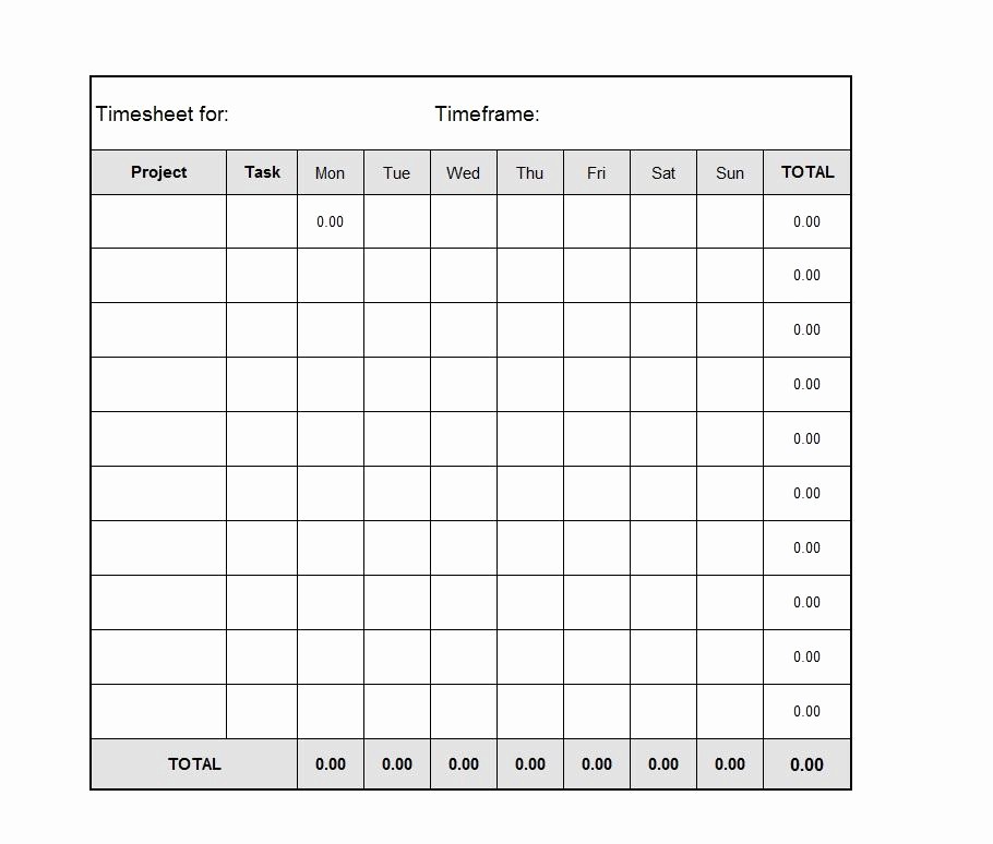 2 Week Time Card Template Lovely 40 Free Timesheet Time Card Templates Template Lab