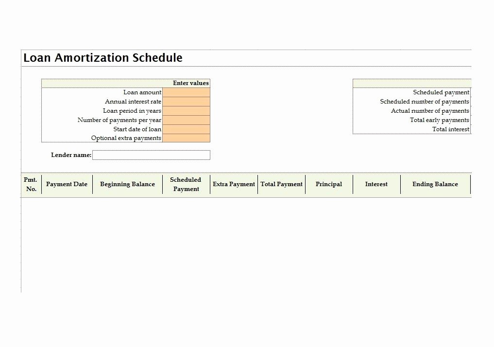 20 Year Amortization Schedule Excel Best Of 28 Tables to Calculate Loan Amortization Schedule Excel