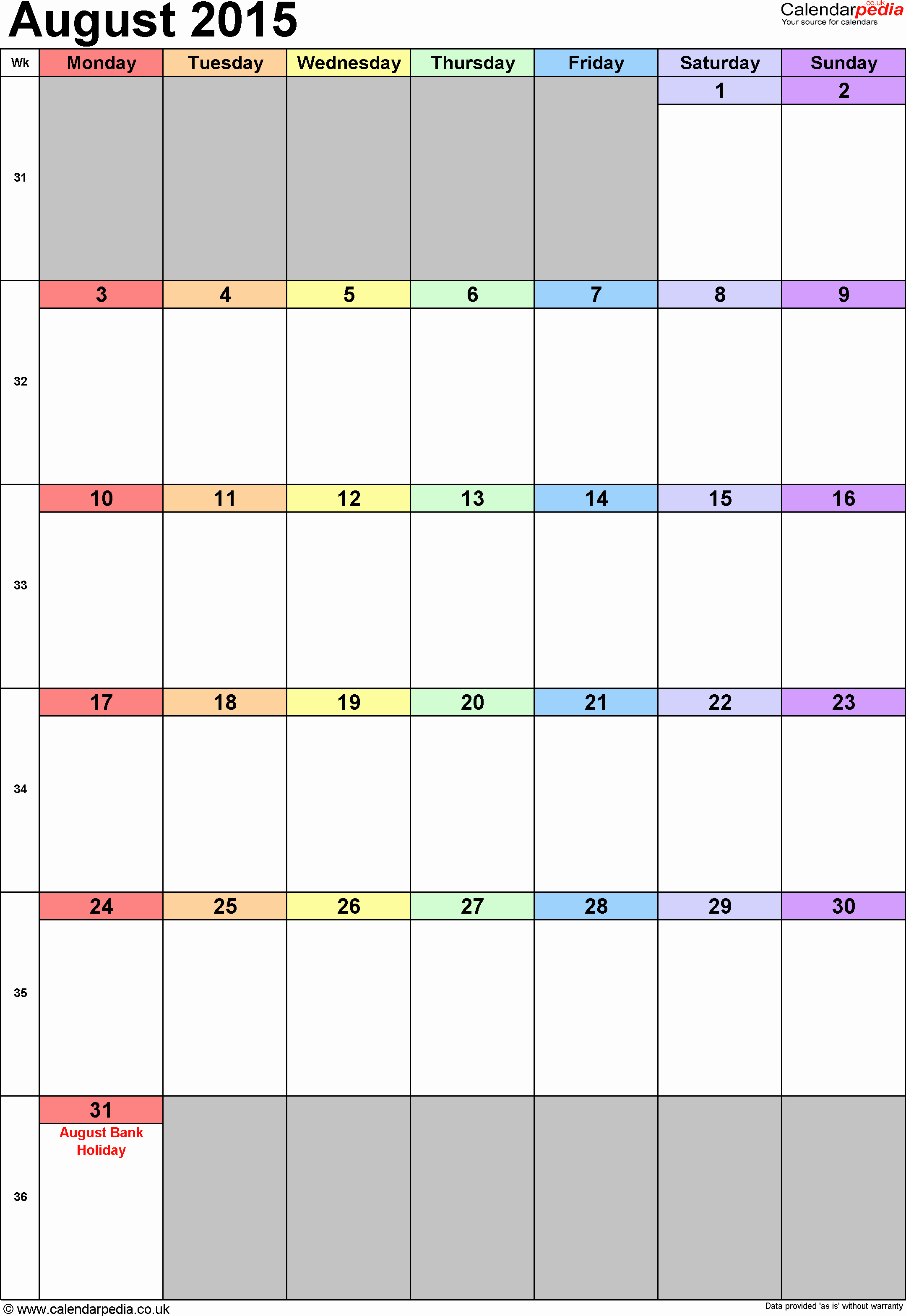 2015 Calendar with Holidays Excel Elegant Calendar August 2015 Uk Bank Holidays Excel Pdf Word