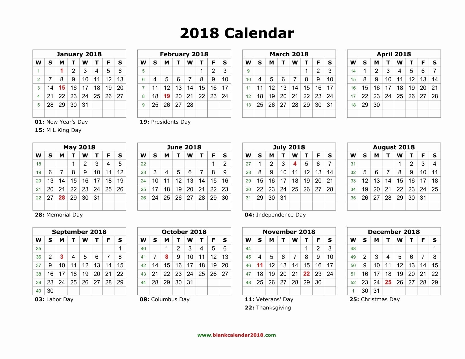 2017-2018 Blank Calendar Lovely 2018 Calendar