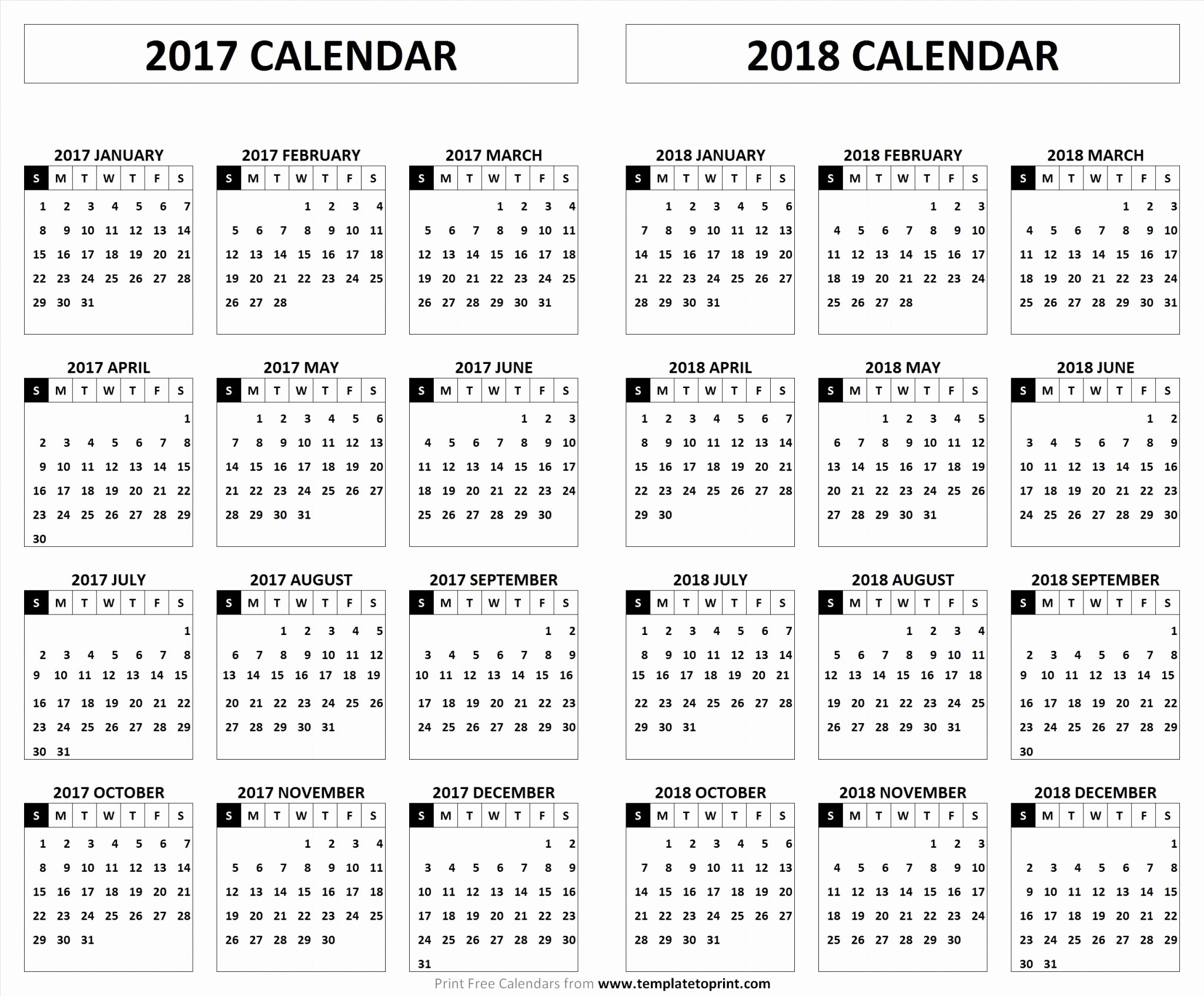2017-2018 Blank Calendar Luxury 2017 2018 Calendar Printable Template Pdf