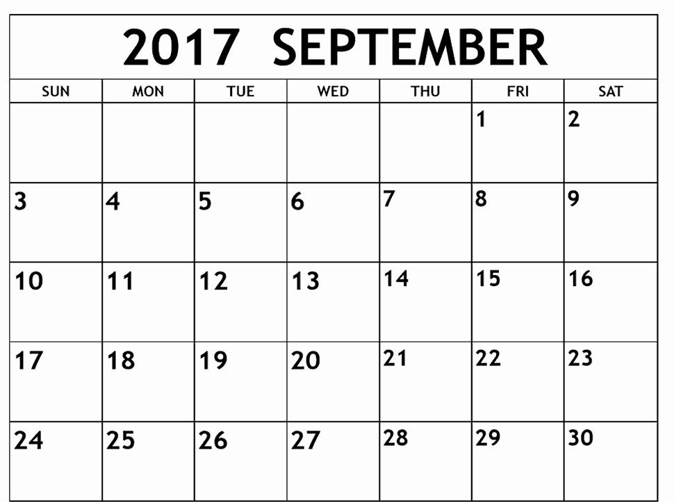 2017 Calendar Month by Month Best Of 2017 September Month Calendar Calendar and