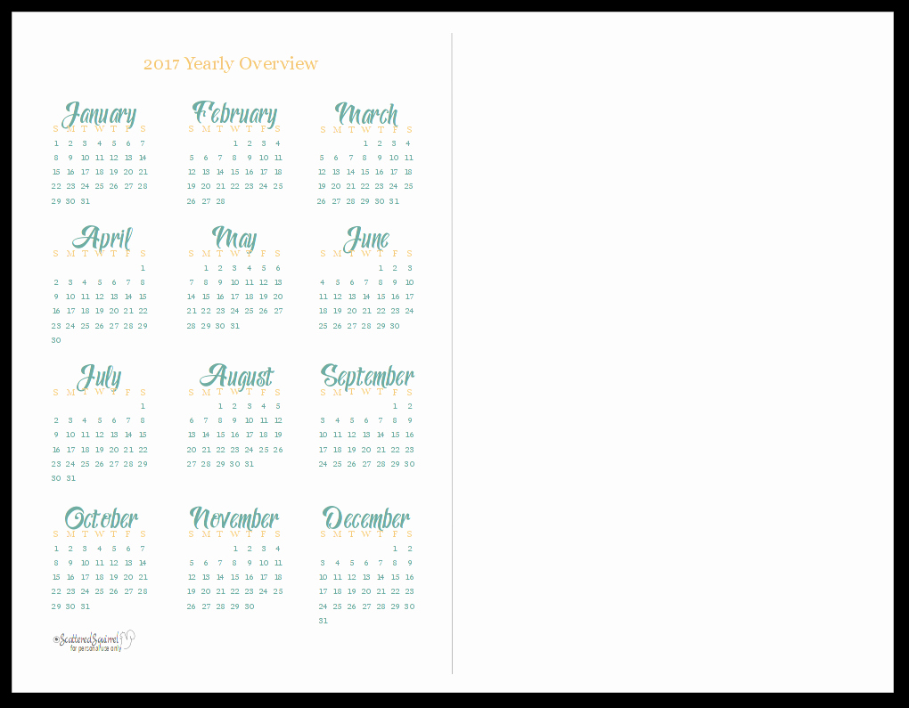2017 Calendar Template with Notes Luxury 2017 Yearly Calendar Printables are Here