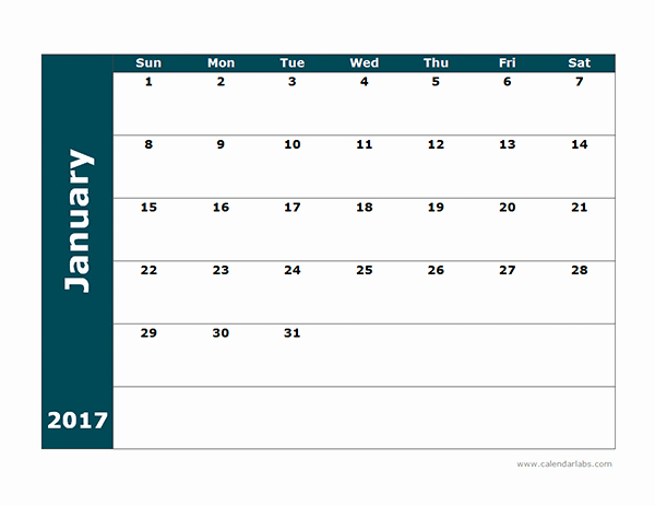 2017 Calendar Template Word Document Awesome 2017 Blank Calendar Template Free Printable Templates