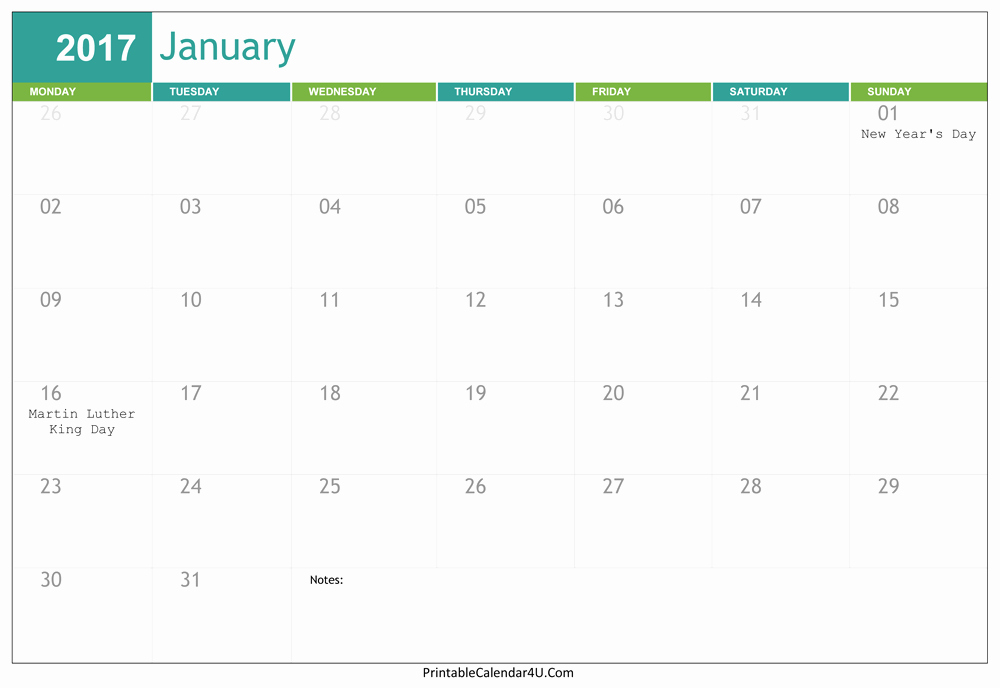 2017 Editable Calendar with Holidays Best Of Editable January 2017 Calendar Word Pdf