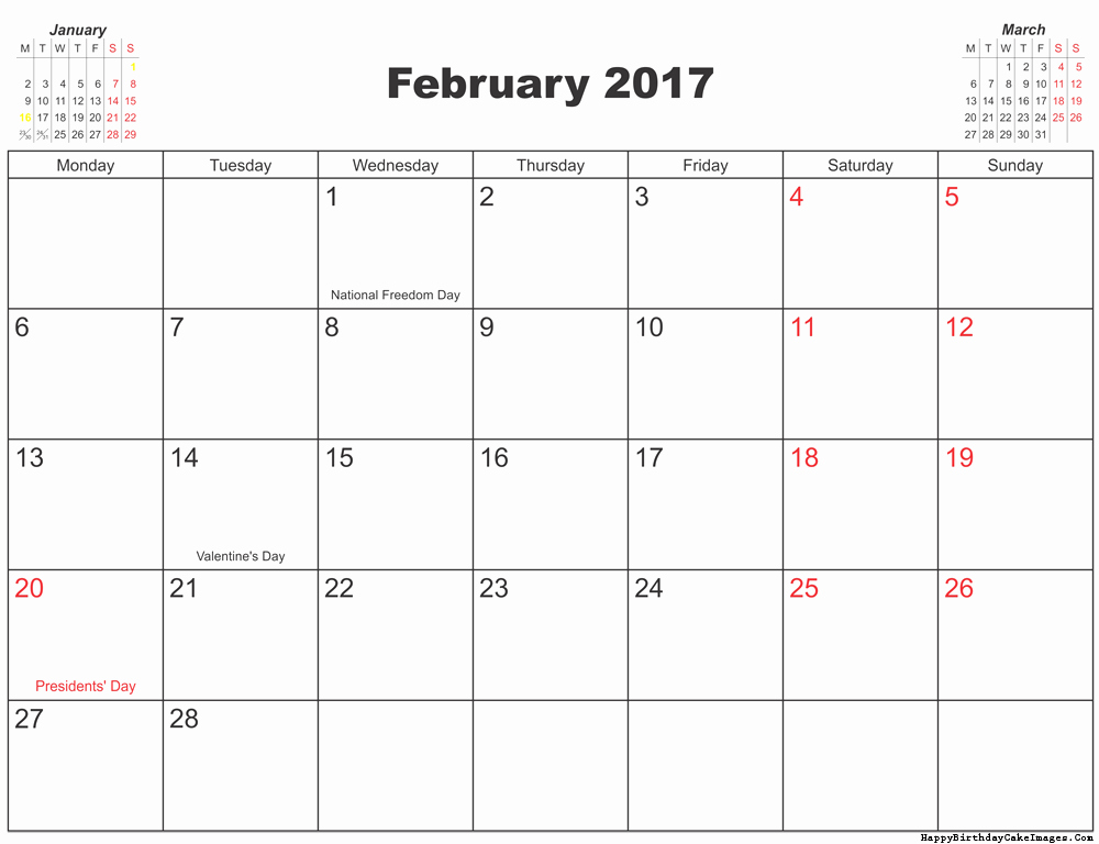 2017 Editable Calendar with Holidays Inspirational February Calendar 2017 with Holidays Calendar Template 2018