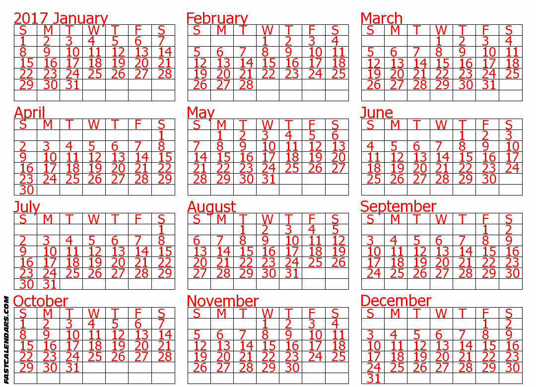2017 Full Year Printable Calendar Fresh Full Year Calendars