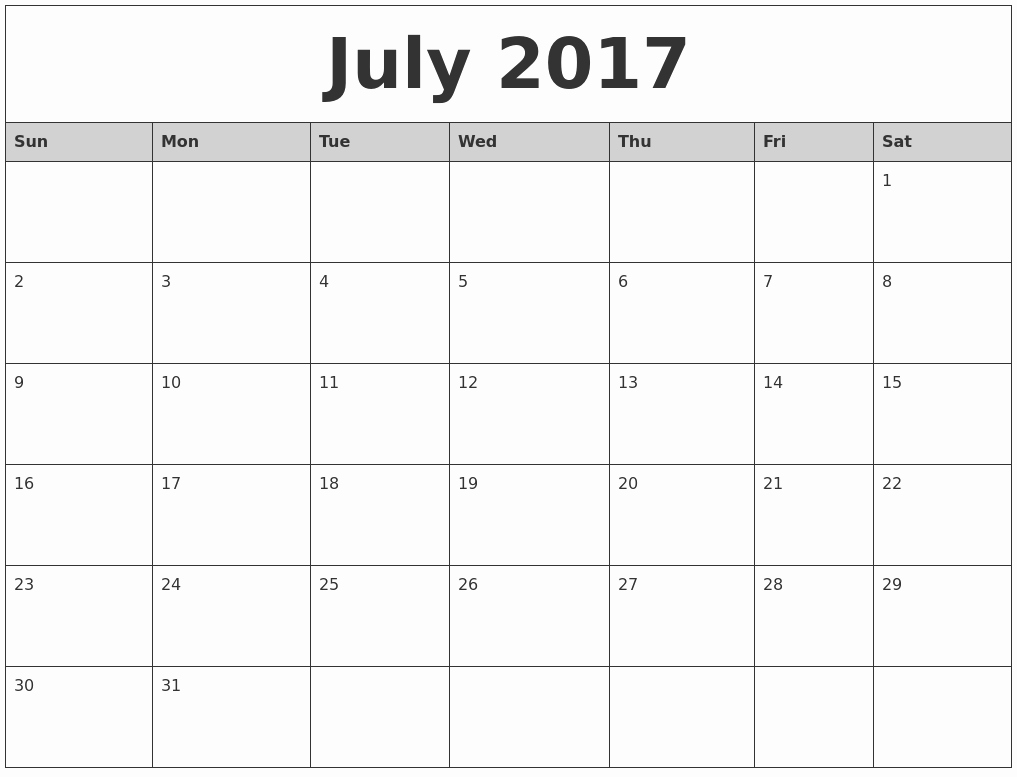 2017 Monthly Calendar Free Printable Best Of Printable Monthly Calendars 2017