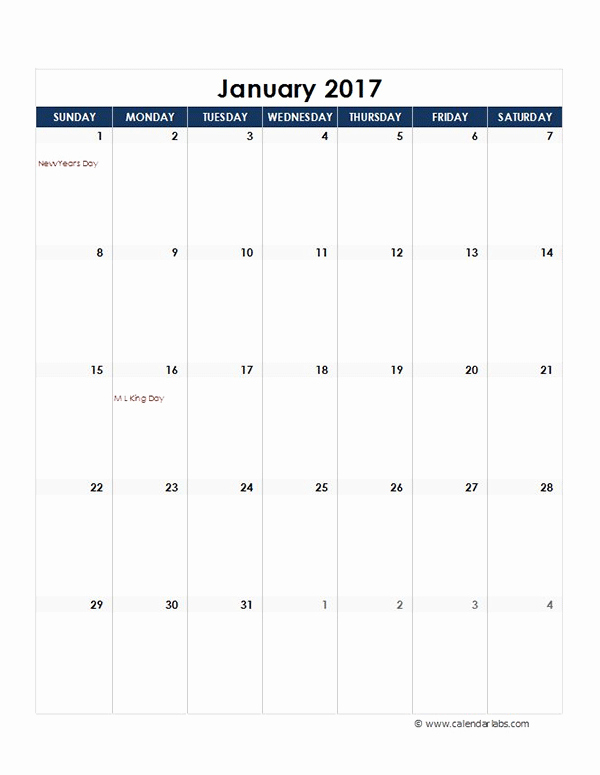 2017 Quarterly Calendar Template Excel Awesome 2017 Excel Monthly Calendar Template Free Printable