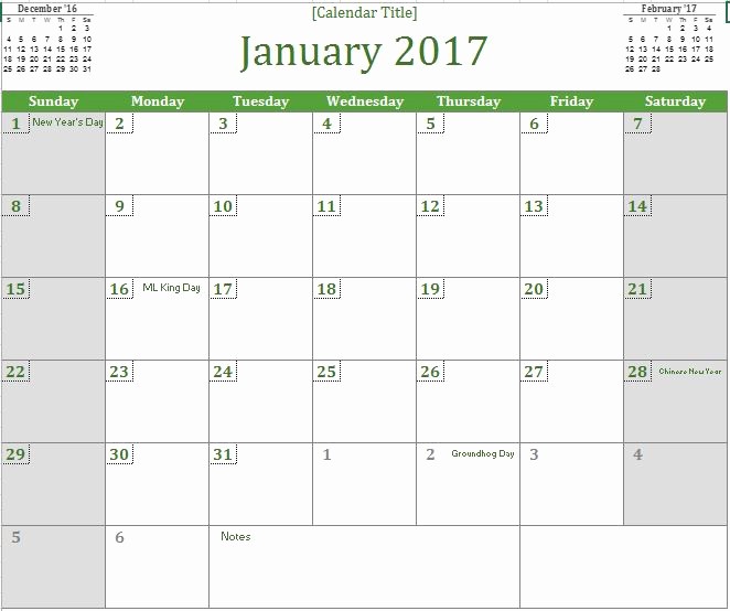 2017 Quarterly Calendar Template Excel Luxury 2017 Monthly Calendar
