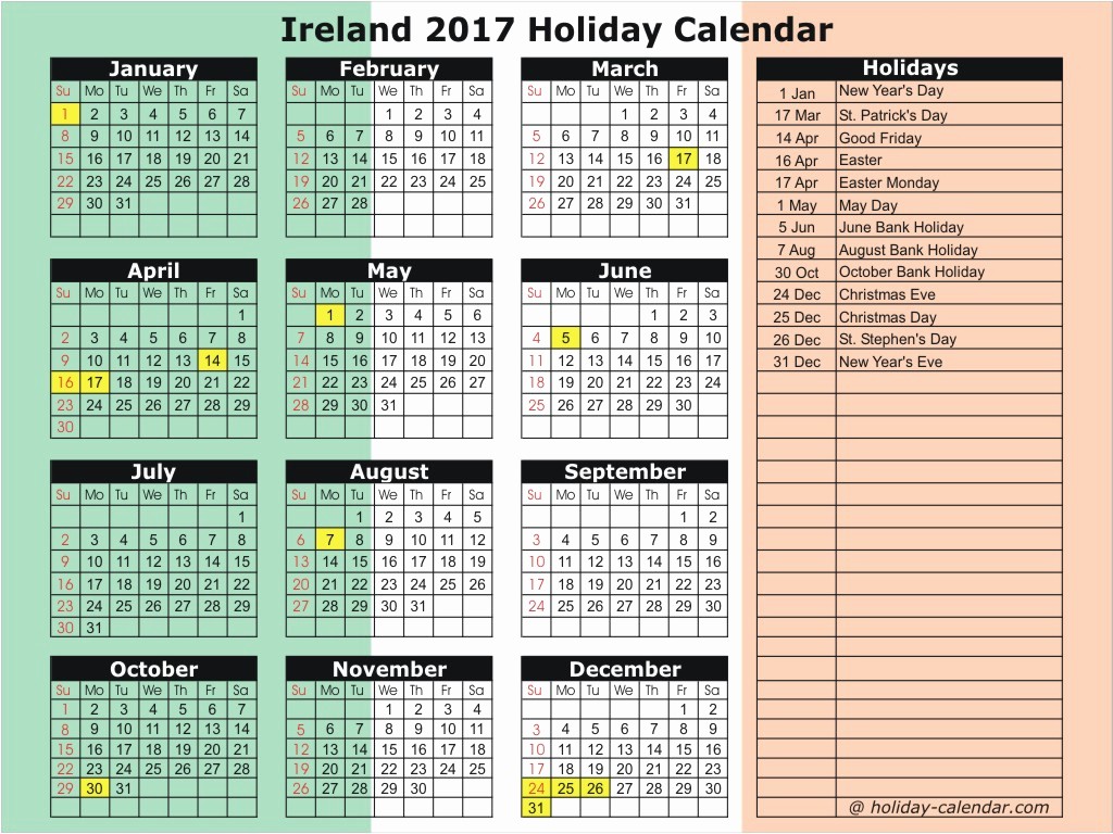 2017 Weekly Calendar with Holidays Lovely 2017 Calendar