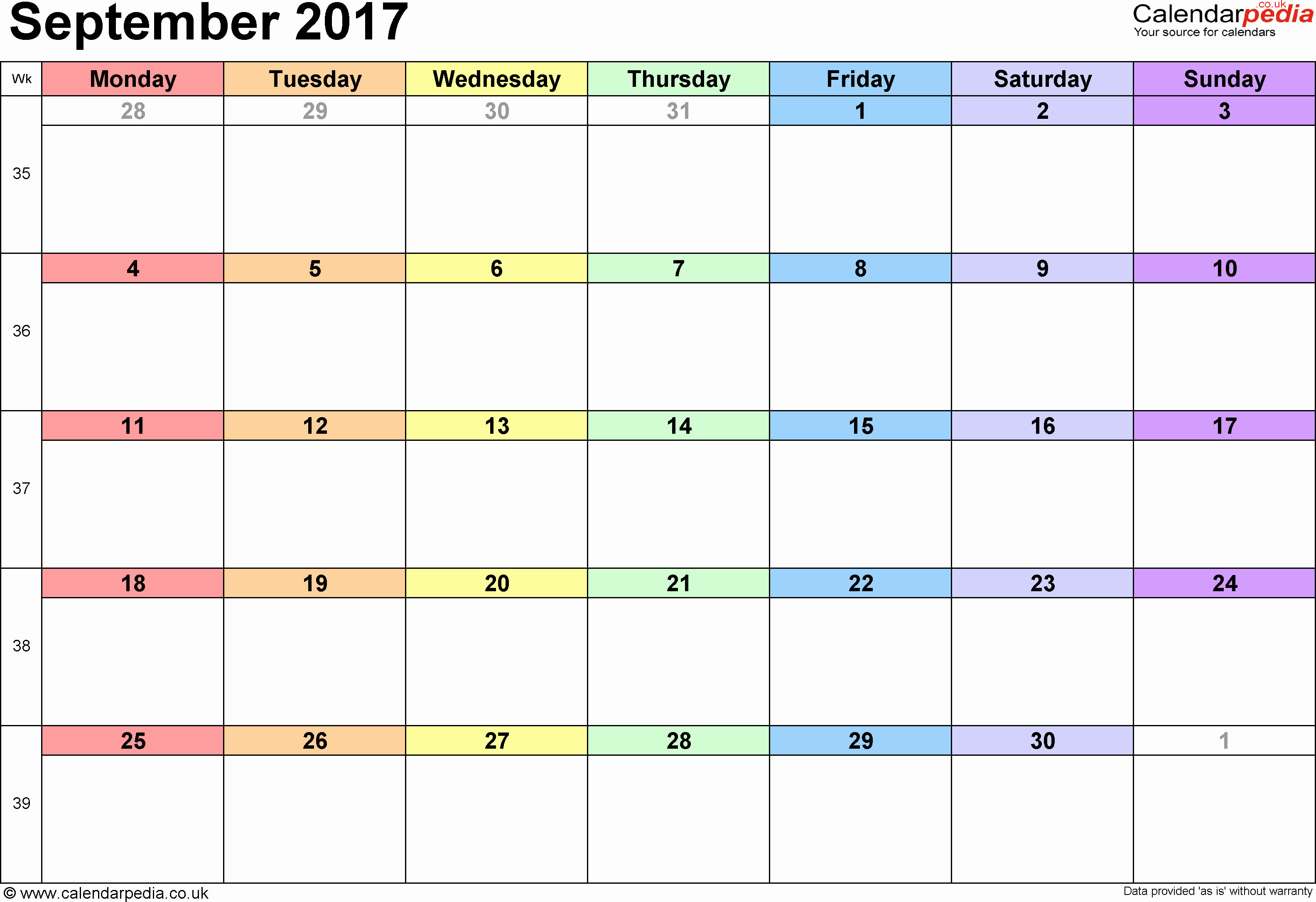 2017 Yearly Calendar Excel Template Inspirational September 2017 Calendar Excel