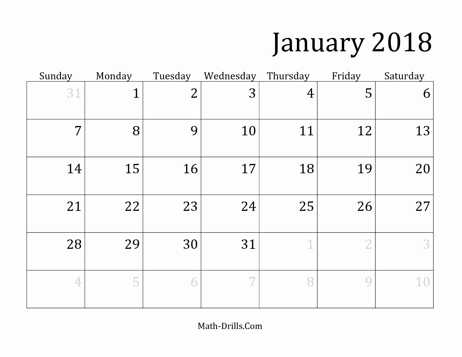 2018 Month by Month Calendar Elegant Blank Monthly Calendar 2018