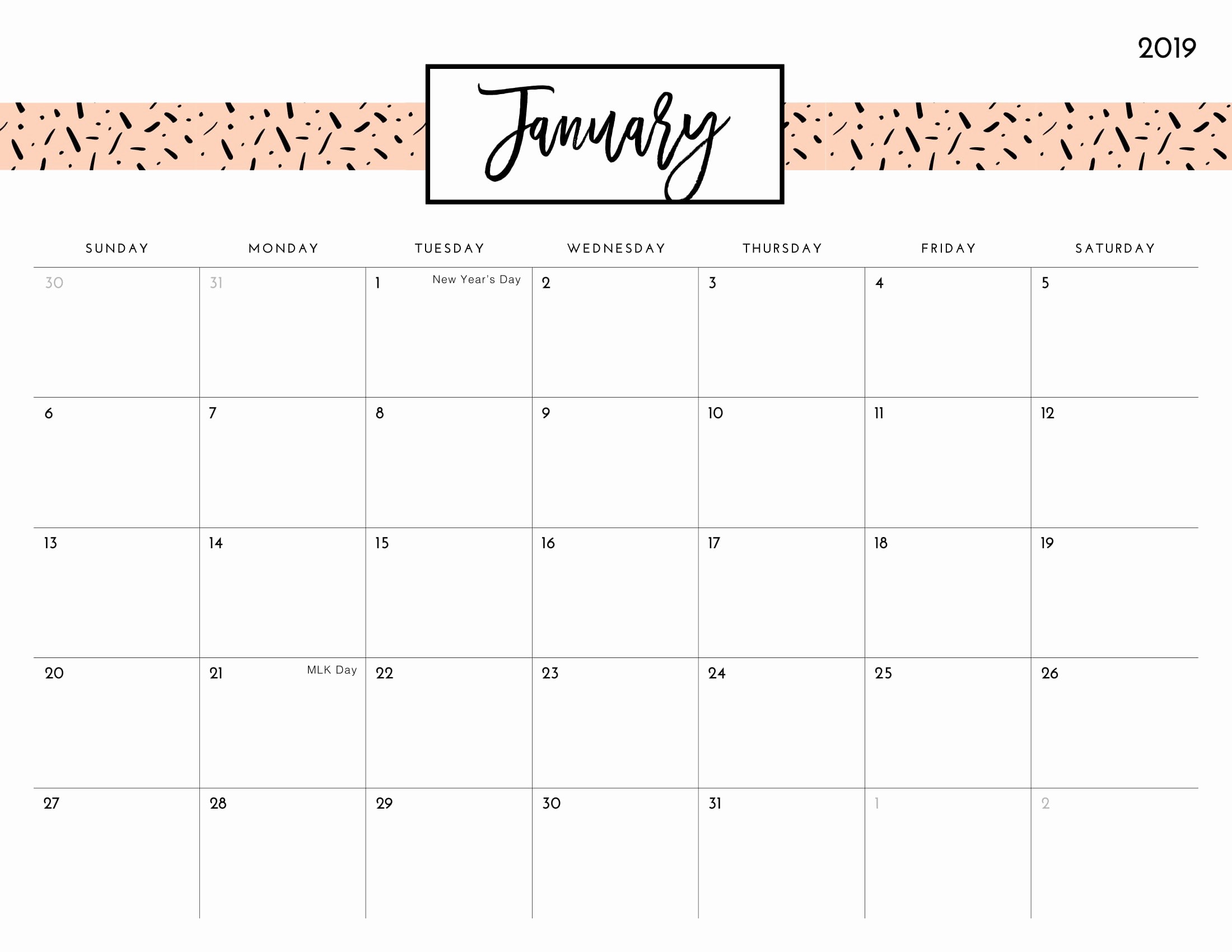 2019 Word Calendar with Holidays Best Of January 2019 Calendar Word