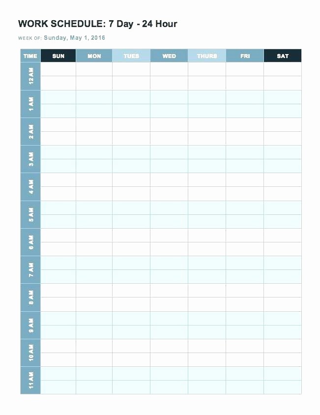 24 Hour Daily Schedule Template Awesome 24 Hour Schedule Template Download Employee Work Blank