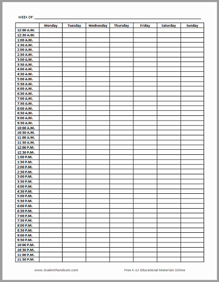 24 Hour Daily Schedule Template Awesome Free 24 7 Weekly Planner Sheet In Pdf or Word This Unique