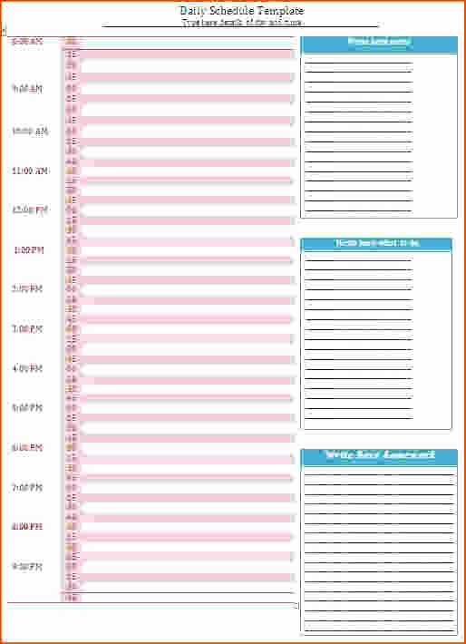 24 Hour Daily Schedule Template Inspirational 7 24 Hour Planner Bookletemplate