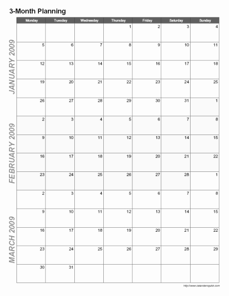 3 Month Blank Calendar Template Beautiful Printable 3 Month Calendar Calendarsquick