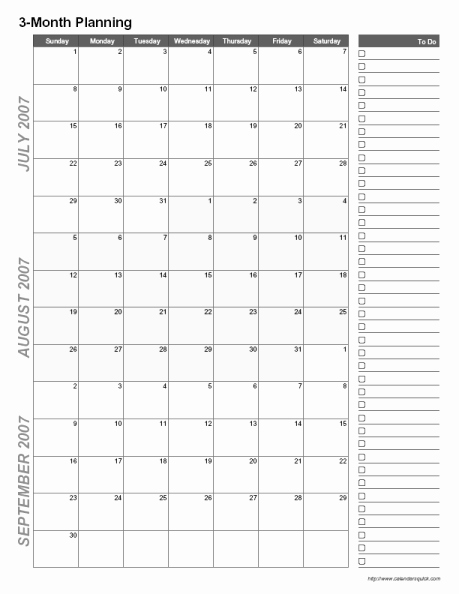 3 Month Blank Calendar Template Elegant Printable 3 Month Calendar Calendarsquick