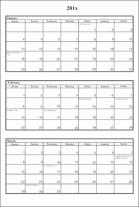 3 Month Blank Calendar Template Luxury 3 Month Calendar Template 2016 Printable – Metforminfo
