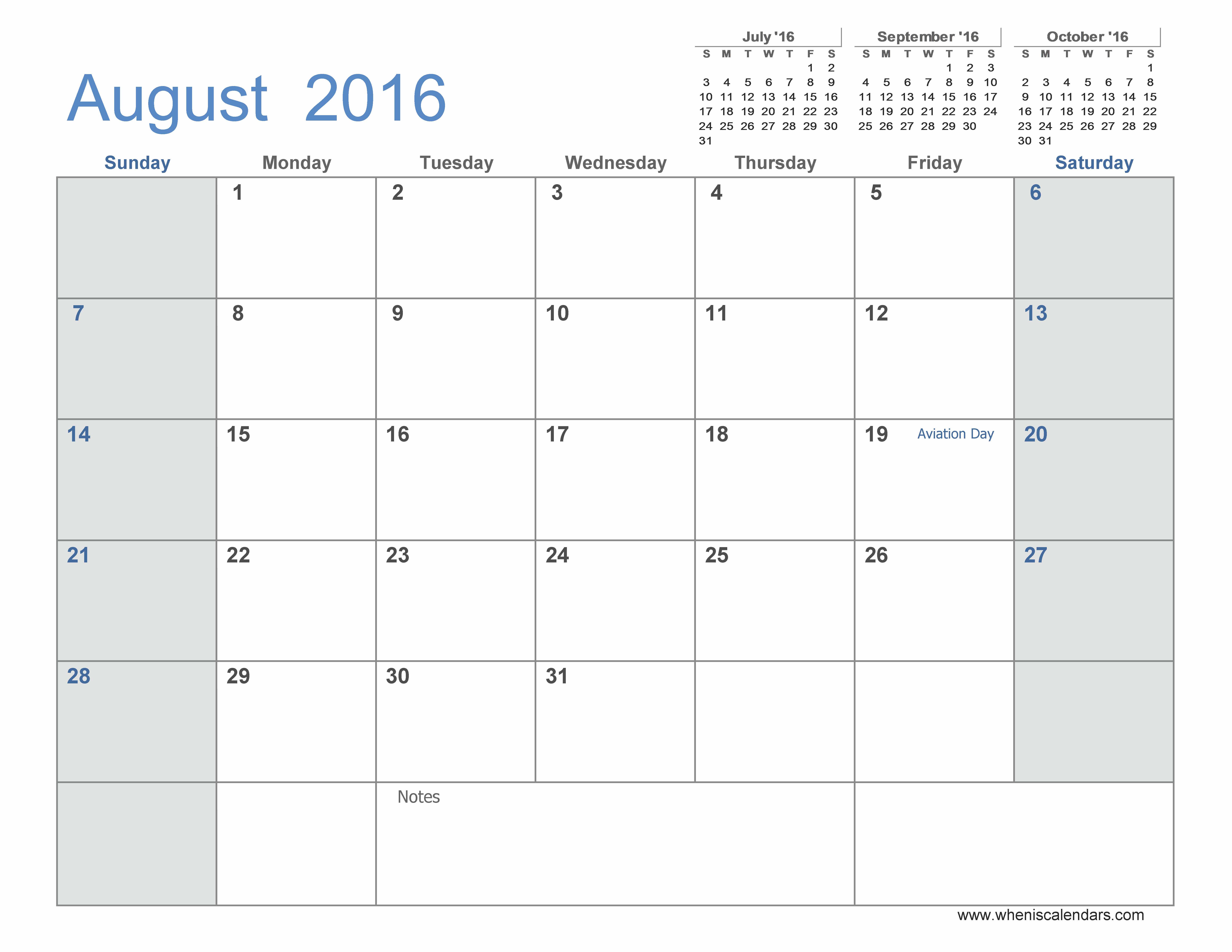 3 Month Calendar 2016 Template Awesome Calendar 2016 by Month to Print Aug 2016 Monthly Calendar
