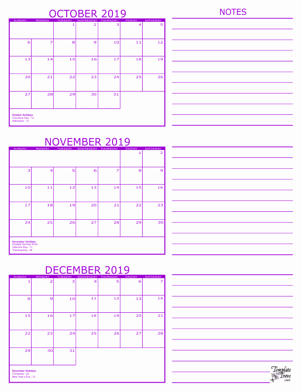 3 Month Calendar 2016 Template Fresh 3 Month Calendar 2019