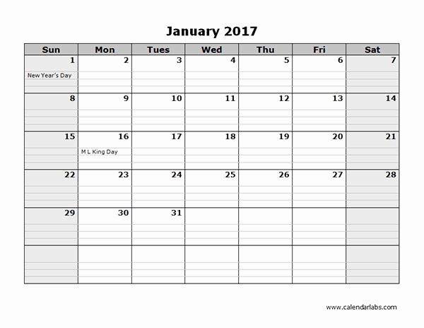 4 X 6 Calendar Template Beautiful 2017 Monthly Calendar Template 08 Craft