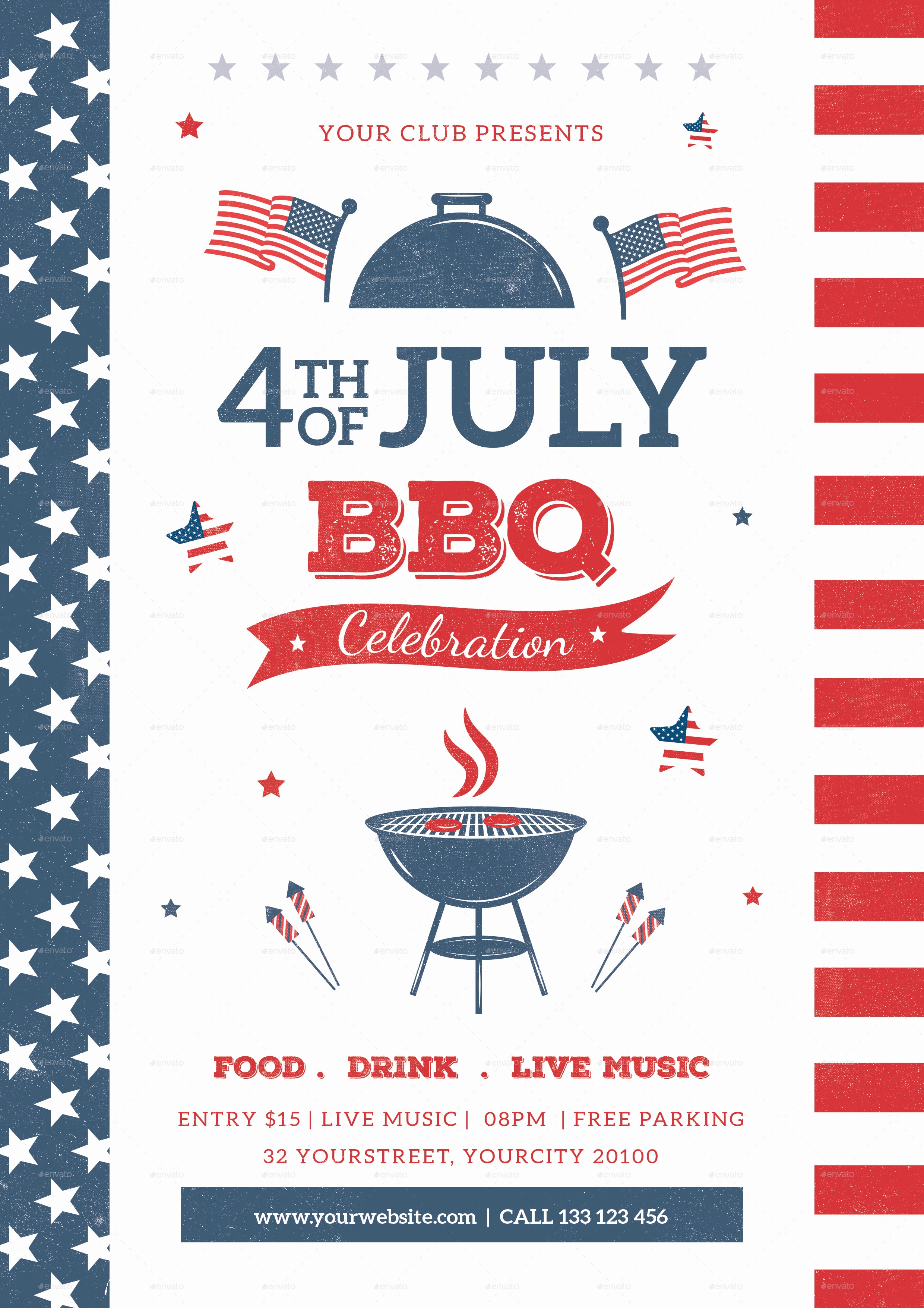 4th Of July Menu Template Fresh 4th July Bbq Flyer by Infinite
