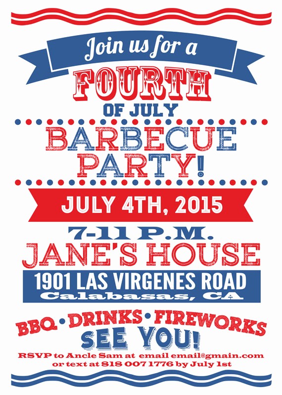 4th Of July Party Invites Elegant Party Invitation Templates 4th Of July Party Invitations