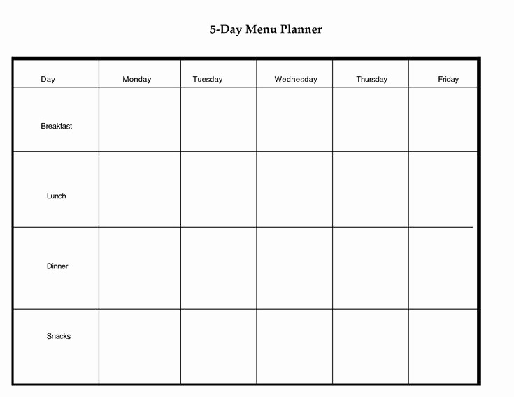 5 Day Weekly Calendar Template Awesome 5 Day Weekly Planner Printable