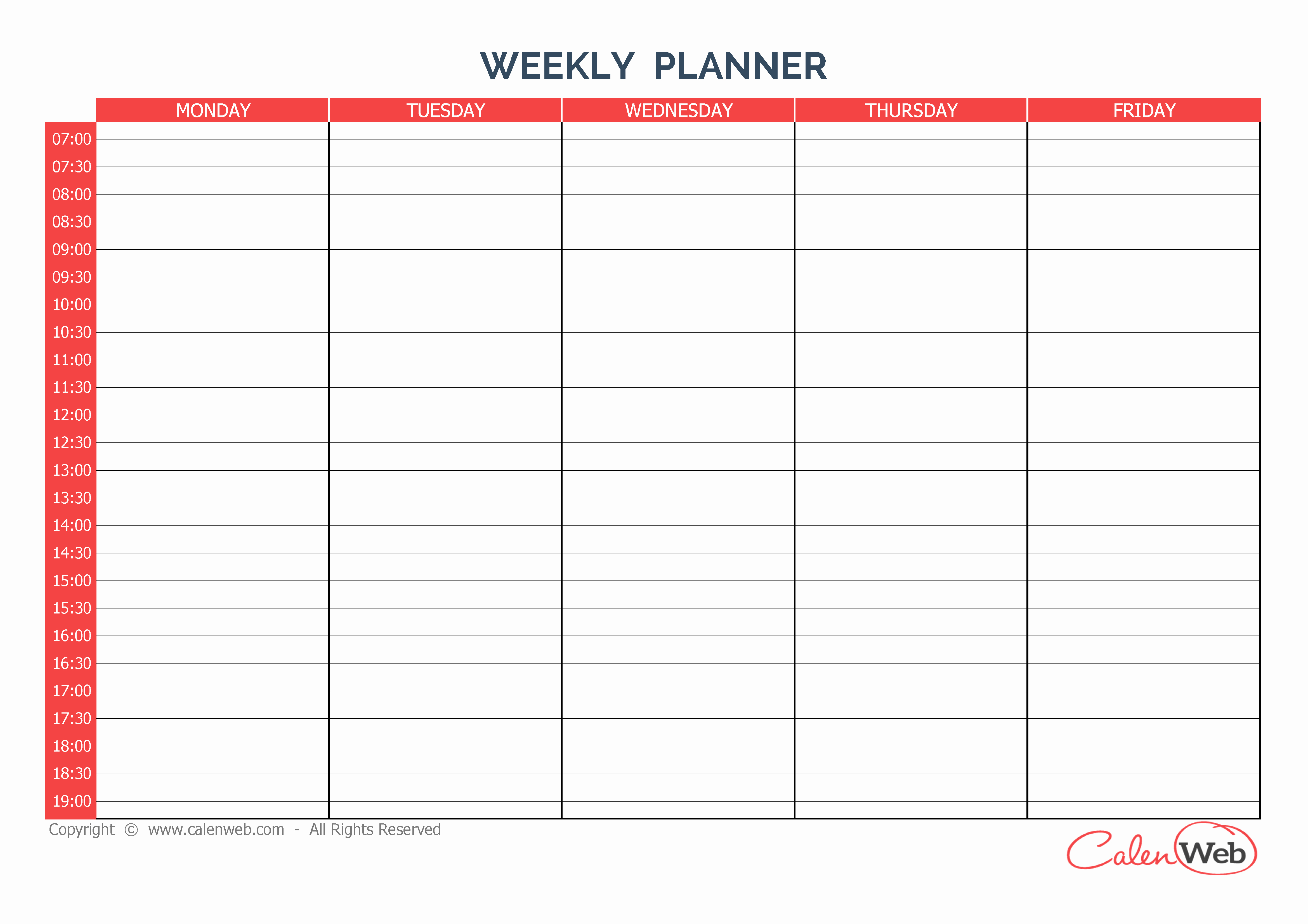 5 Day Weekly Calendar Template Best Of Weekly Planner 5 Days
